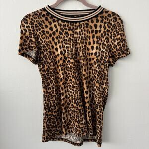 Hallhuber Leopard Print Crew Neck Tee